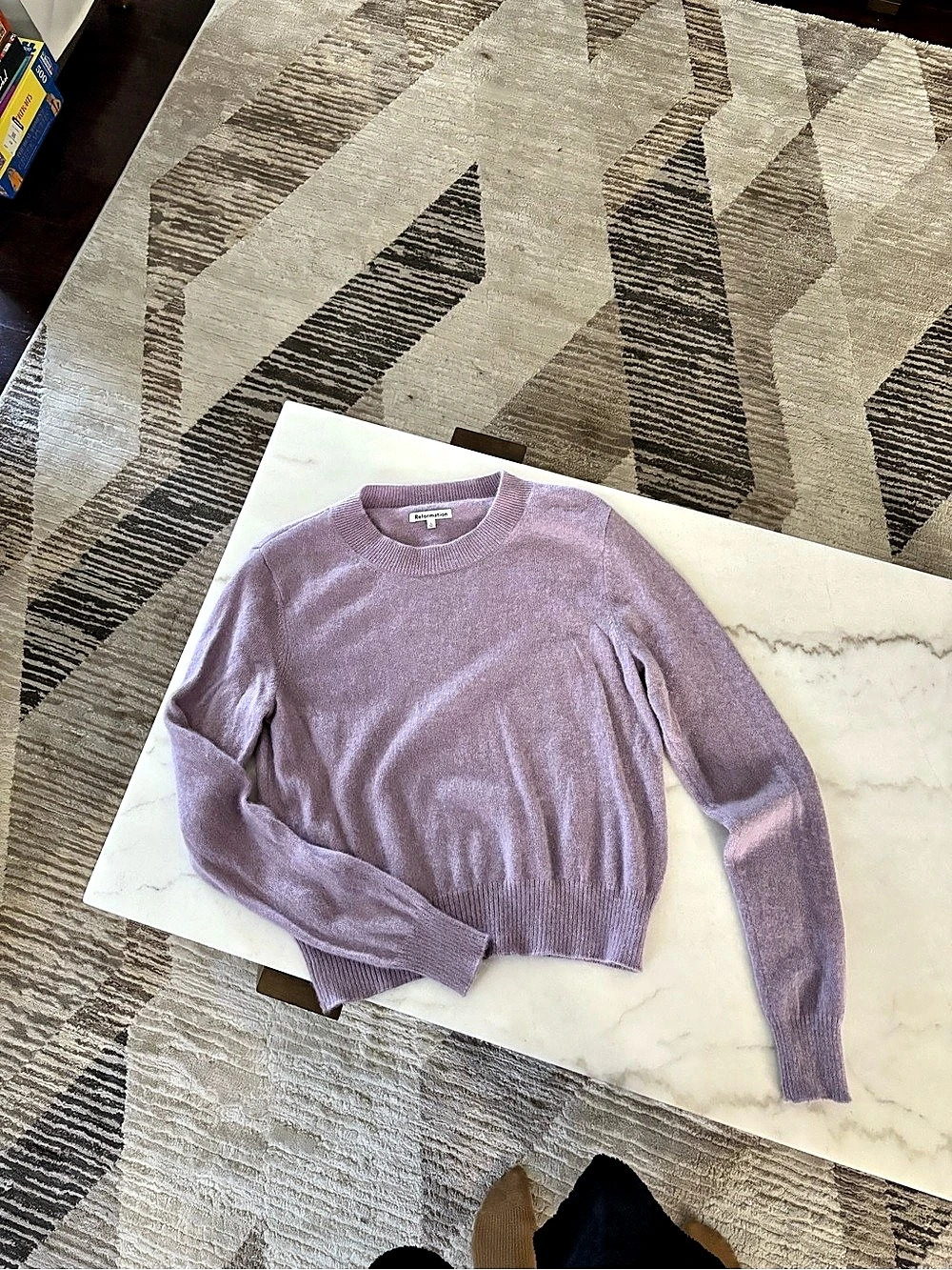 Reformation Dana Cashmere Crew Sweater - Lavender